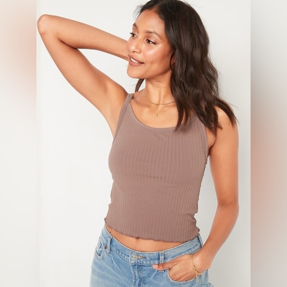 Old Navy Tops - 💚  3/$15 Brown Ribbed Crop Camisole